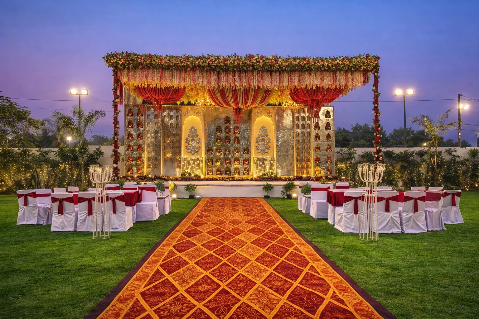 Decorated stage on the Clubex lawn